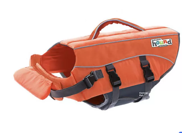 Outward Hound Ripstop Dog Life Jacket Extra Small 5-15 Lbs Orange Gray