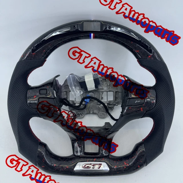 MEWANT Housse de volant en cuir synthétique noir DIY pour Peugeot 208 (GTI/GT Line/GT) 308 (GT/GTI/GT Line) 308 SW (GT/GT Line