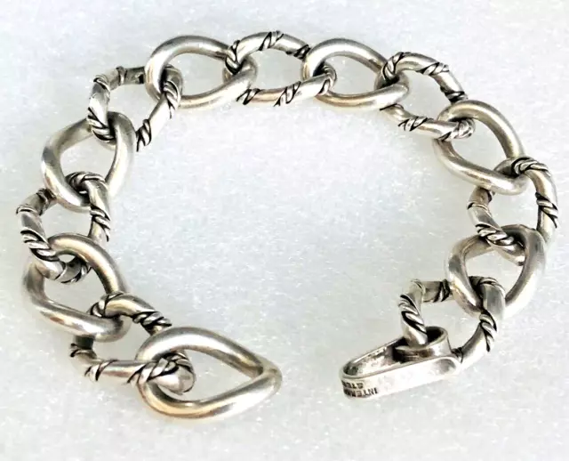 Vtg.INTERNATIOAL SILVER LaPaglia Designed Rope Link Sterling Bracelet Geo.Jensen