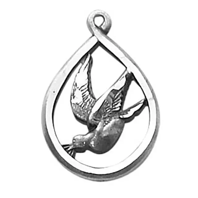 Sainte Spirit Argent Sterling Médaille Taille .875 En Hauteur Avec 18 IN Chaîne