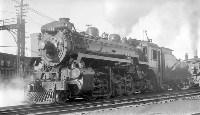 CP CANADIAN PACIFIC Railway locomotive, engine No 5117, 2-8-2 Old Train ...