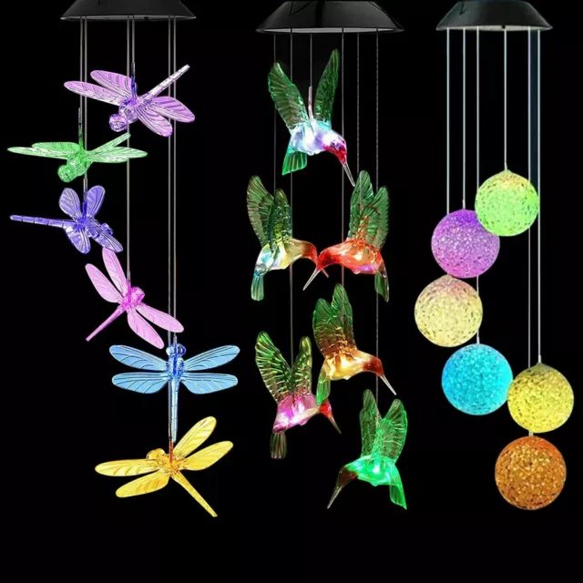 Color Changing Solar Wind Chimes Light LED Hanging Lamp Yard Garden Home Decor 2