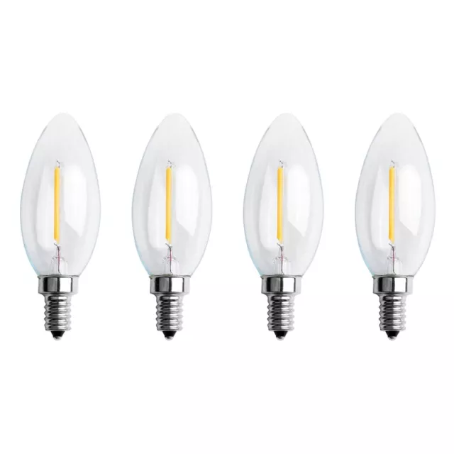 4X Filament de Flamme de Bougie  E12 2W Cob Ajustable Ampoule Lampe L2881