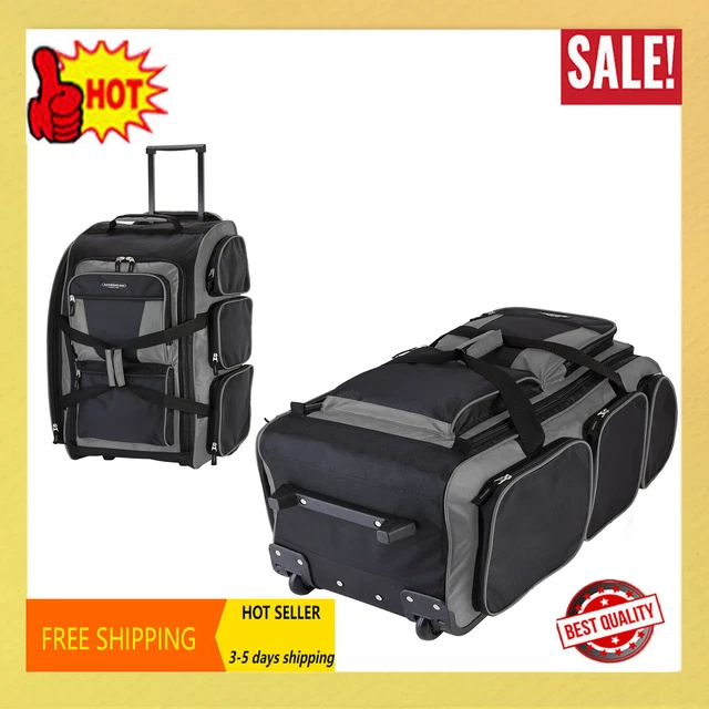 Luggage Top & rear carry handle, 30" Rolling Multi-pocket Upright Duffel Gray