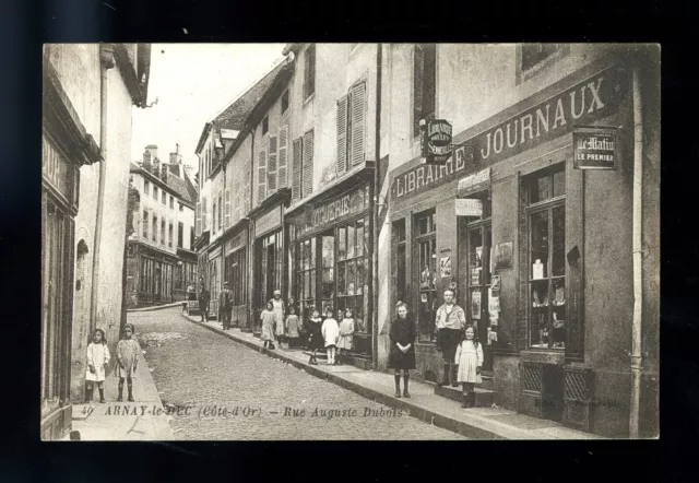 CPA Arnay-le-Duc Rue Auguste-Dubois LIBRAIRIE-JOURNAUX - DROGUERIE