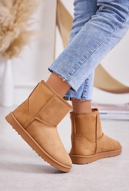 Bottes Fourrées Chaussures femmes Hiver  chaud Boots Bottines Neige, Camel
