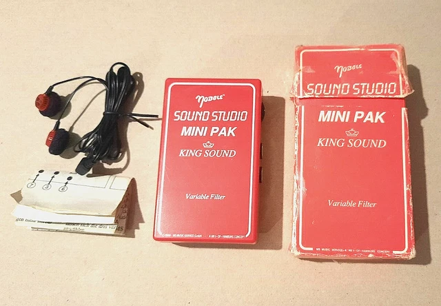 Vintage 1980er Jahre Nobels Sound Studio Minipak King Sound Gitarre Kopfhörer Verstärker