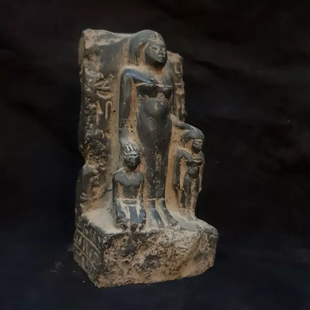 Ancient Egyptian Block Statue Of Egyptian Family Old Kingdom Rare Antiques BC 3