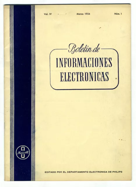 Miniwatt - Boletin De Informaciones Electronicas Vol-4 - Nº-1   -  1954