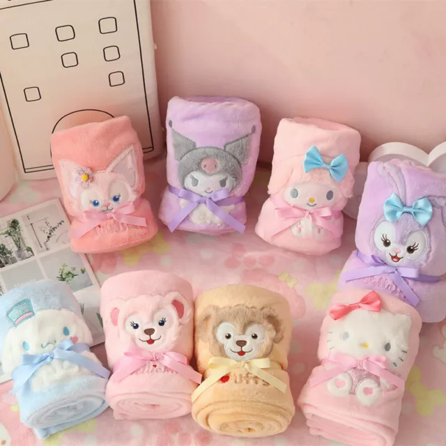 Kuromi My Melody Cinnamoroll Hello Kitty Small Blanket Car Office Sofa Bed Decor