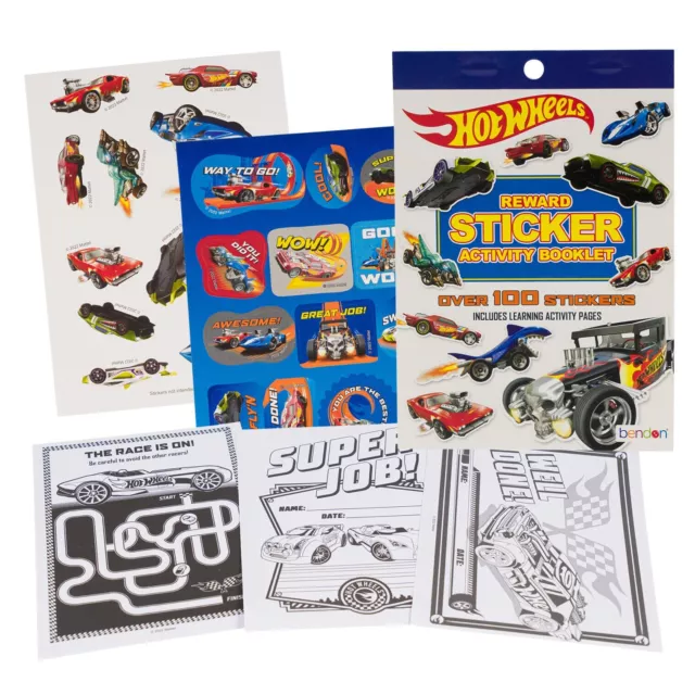 Hot Wheel Car & 100 Stickers with Learning Activity Book - over 100 Stickers NEW