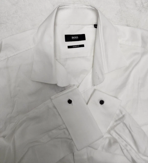 Boss Hugo Boss Sharp Fit Myron Pincord Stripe Sharp Fit Tuxedo Shirt 16 34/35