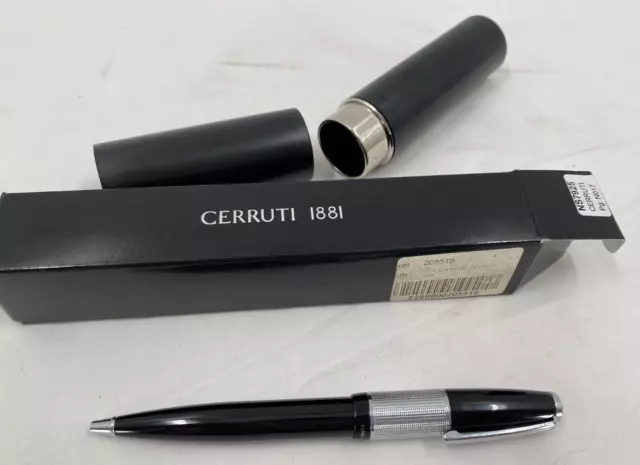 VINTAGE NEW IN Box Cerruti 1881 Luxury Ballpoint Pen Black and Silver ...
