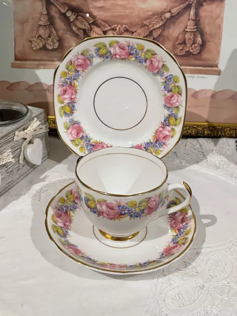 Vintage DUCHESS  Bone China Tea Cup, Saucer and Teaplate Trio as new condition