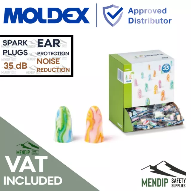 Moldex Spark Plug 7800 Ear Plugs Extra soft foam Noise Reduction Hearing Guard