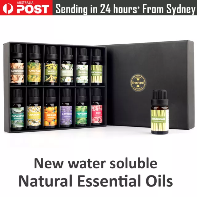 1-12pk Natural Essential Oils 10ml Set Water Soluble For Oil Diffuser Humidifier