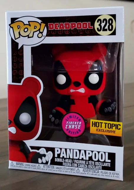 Funko Pop Pandapool Flocked Chase Hot Topic Ex.  Deadpool  #328 W/Protector