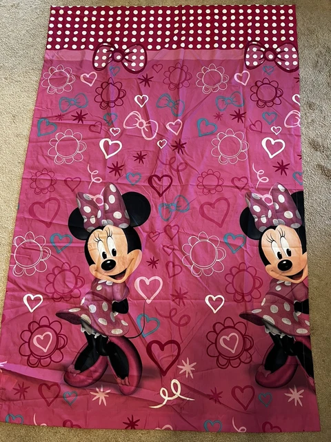 2 Panels Disney Minnie Mouse Window Curtains Pink Bow-tique 42" x 63" Preowned