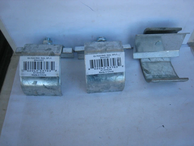 3 Galvanized Barn Door ROUND Rail TRACK Splice Collar HH 53-7035 2 inch W/plate
