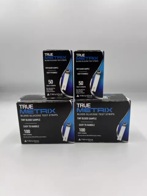 2x 100 + 2x 50 True Metrix Blood Glucose Test Strips Box - NEW - 300 In Total