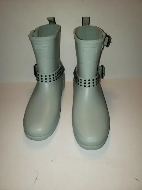 Hunter Sea Spray Rubber Refined Stud Biker Snow Boots Shoes Sz 10