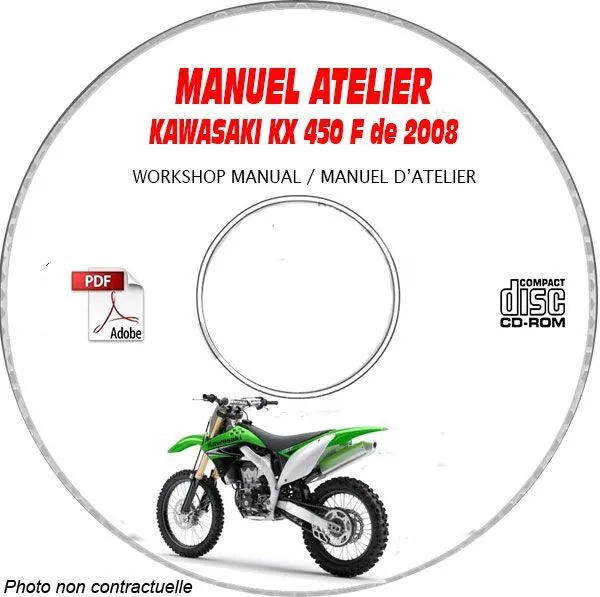 KX 450F 08 Inj - Manuel Atelier CDROM KAWASAKI FR Expédition - --, Support - CD