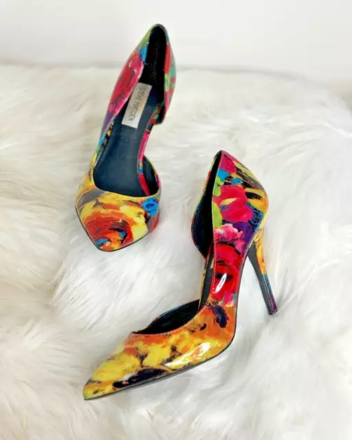 Steve Madden Groovi Pointed Toe Floral D'orsay Stiletto Heel Pumps Size 7.5