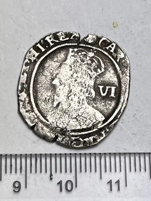 Charles 1st Hammered Silver Stuart Sixpence (E130)