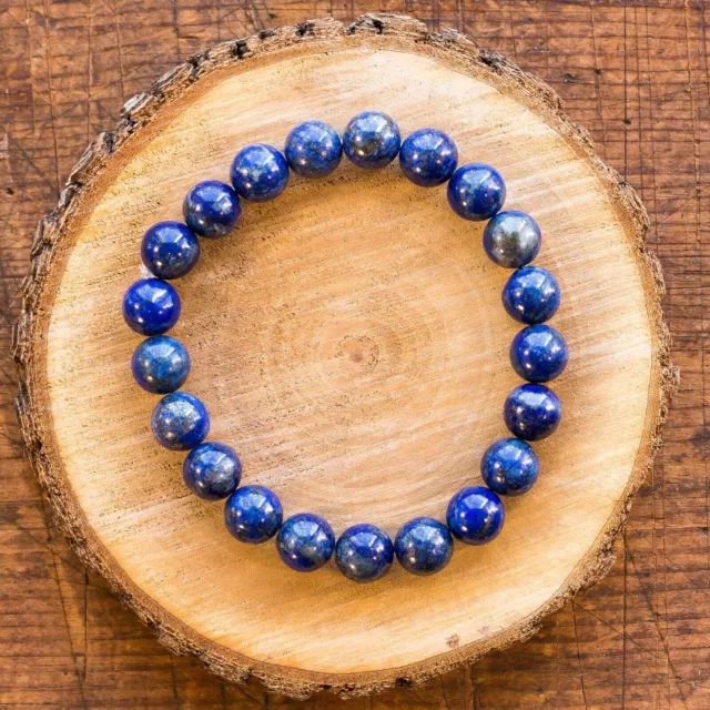 Handmade Lapis Lazuli 8MM Round Beads Healing Reiki Chakra Women Men Bracelet