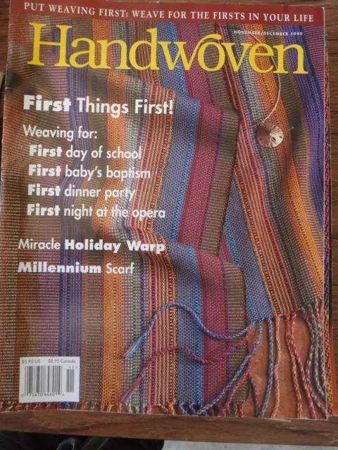 Nov/Dec 1999 Handwoven Magazine Weaving: Overshot, Baptism, Tapestry, Horoscope