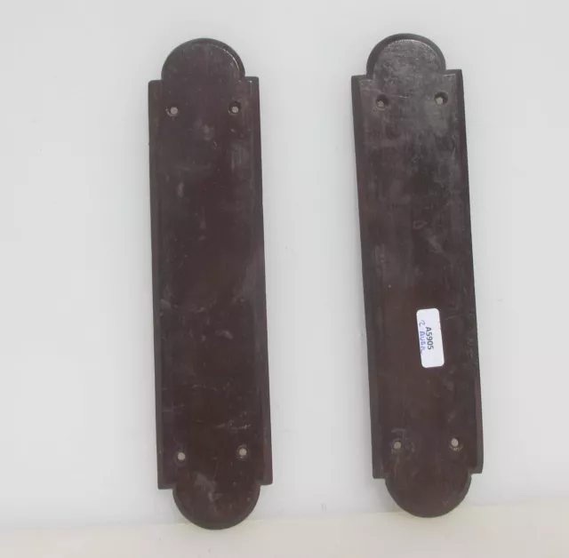 Victorian Wooden Finger Plate Push Door Handle Antique Old Vintage Wood -£12each