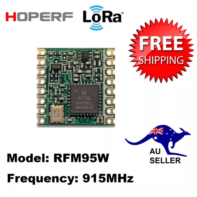 HopeRF LoRa Transceiver Module 915MHz RFM95W - Semtech SX1276 - Arduino