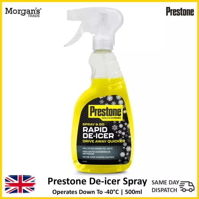 Prestone Rapid Car De Icer Spray Window Windscreen Melts Ice Frost Snow 500ml