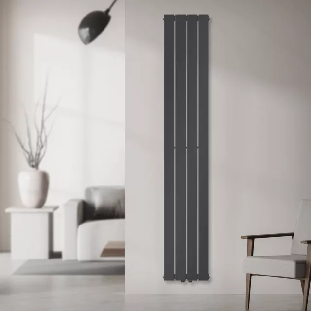 Radiateur salle de bain acier anthracite 30x180 cm design plat chauffage central