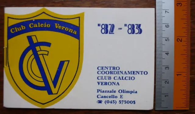 Club Calcio VERONA Calendario Campionato di Calcio Serie A e B 1982-1983