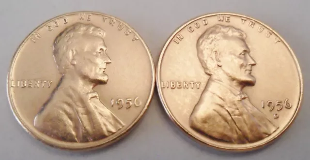 1956 P & D Lincoln Wheat Cent / Penny Coin Set  AVE CIRCULATED **FREE SHIPPING**