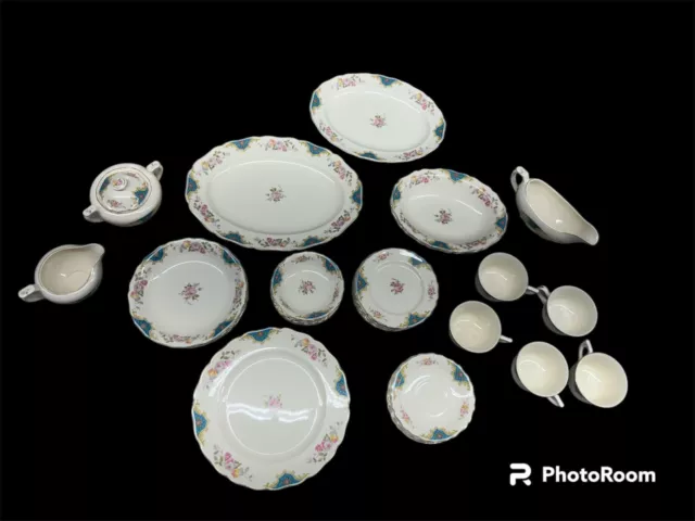 Rare 1940s Canonsburg Keystone China Pattern: Leonora 49 piece set