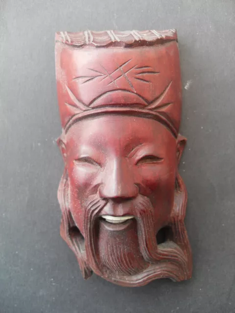 Maschera Legno Etnica Cina  Vintage Anni '80