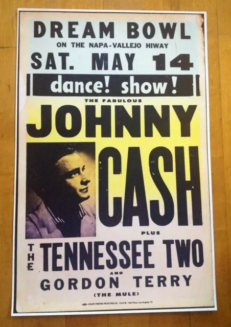 Johnny Cash Dream Bowl Repro Tour POSTER 11 X 17 New