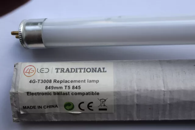 Pack 3 x 4G 12W (21w) T5 LED Tube 849mm 4500k cool white uses original Ballast