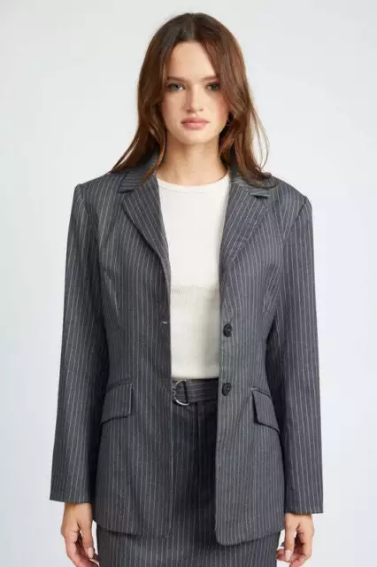 Emory Park Pin Striped Blazer Jacket Business Preppy Style