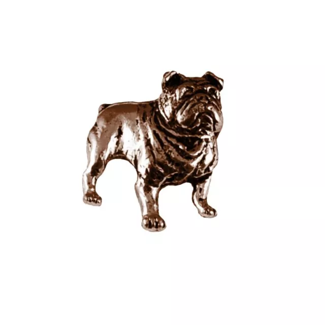 D14 Bulldog Copper colour On A Pin Badge Fine English Pewter lapel