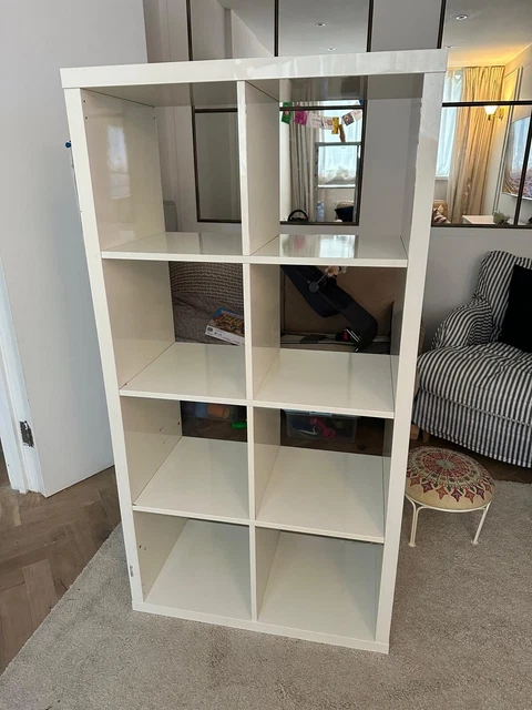 IKEA KALLAX SHELVING Unit 8 Cube Storage White Gloss £20.00 - PicClick UK