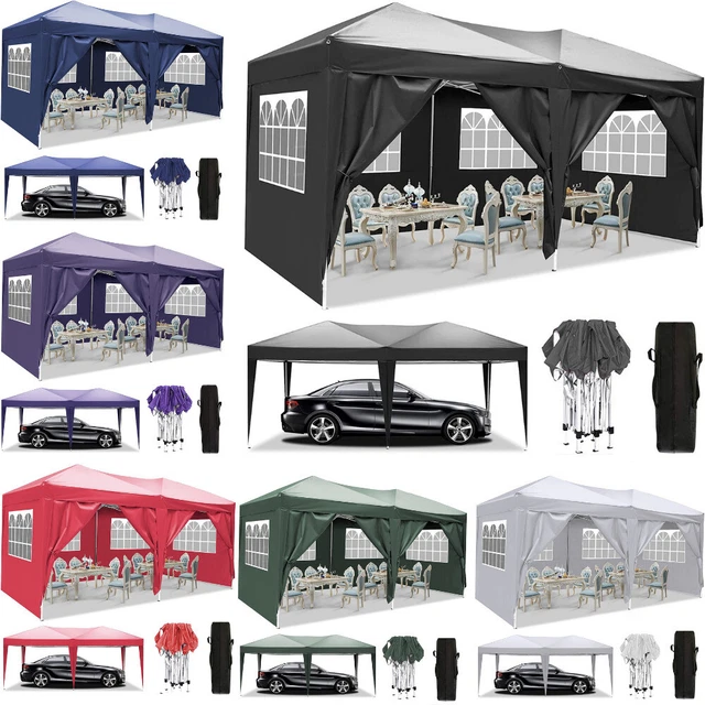 3x3/3x6m Pavillon WASSERDICHT Faltpavillon Gartenzelt Partyzelt mit Seitenteile