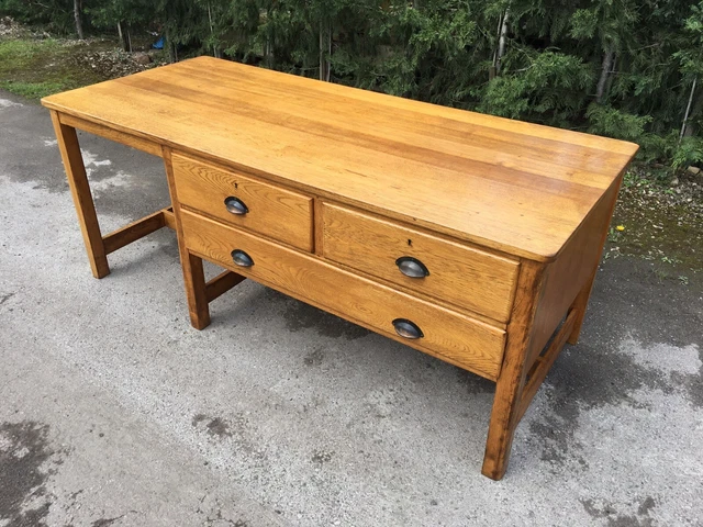 Oak Chest of Drawers, Large Vintage Oak Desk, Old Plan Chest, Drawing/Craft Desk