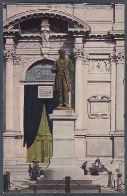 MILANO CITTÀ 188 MONUMENTO ad ALESSANDRO MANZONI Cartolina 