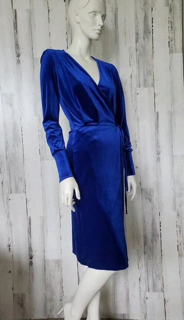 ZARA VELLUTO BLU Avvolgere Midi Abito TAGLIA S Nwot EUR 46 57 PicClick IT