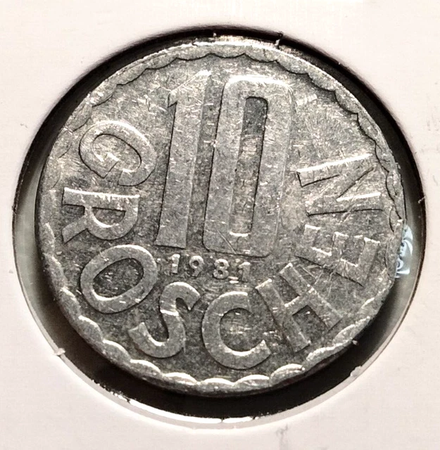 1981  AUSTRIA  10 Groschen  Coin -  KM# 2878 - Combined Shipping (#INV9072)