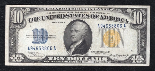 Fr. 2309 1934-A $10 Ten Dollars “North Africa” Silver Certificate Extremely Fine