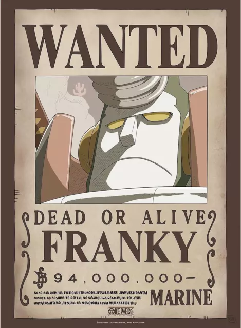 One Piece - Poster Ricercato "Wanted Franky" 52 x 38 cm AbyStyle